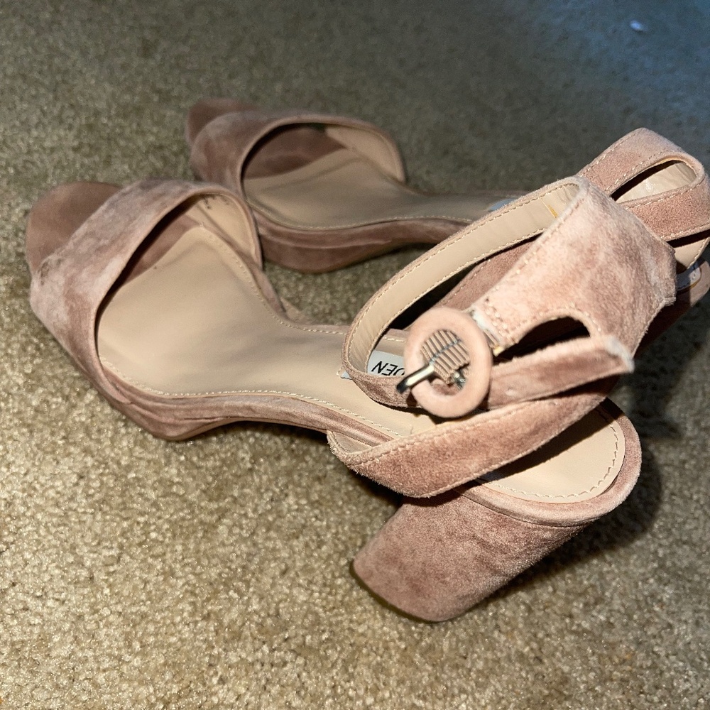 Perch Blush Suede Leather High Heel Sandals